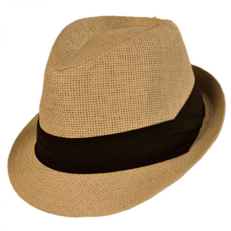 Kid’s Toyo Straw Classic Fedora Hat WHITE CHILD
