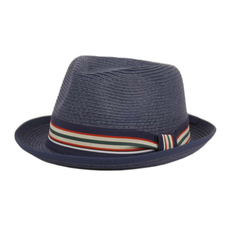 Navy Straw Fedora for Small Heads – Angela & Williams Hats Navy Small (54 cm)