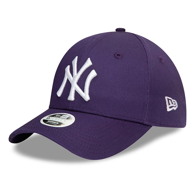 New Era Womens 9FORTY New York Yankees Baseball Cap – MLB Colour Essential – Purple-White Adjustable
