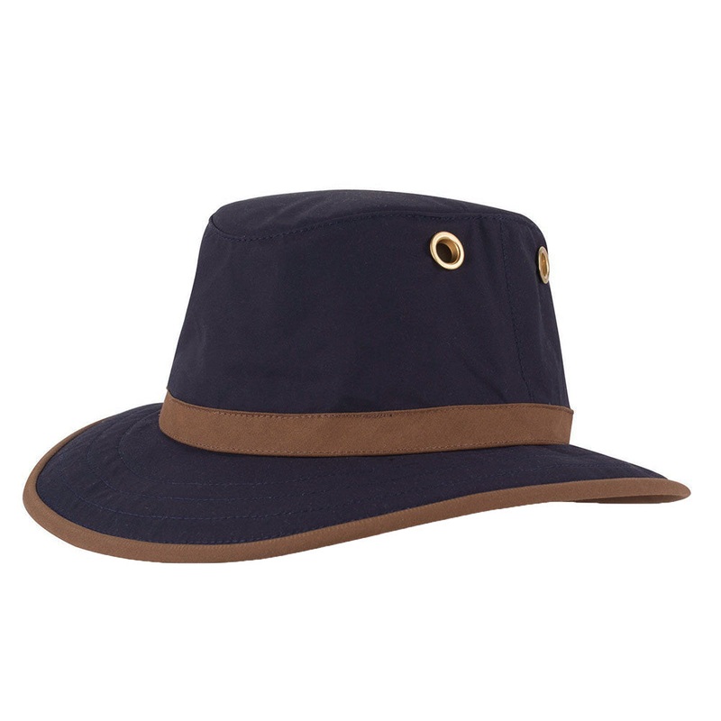 Tilley Hats TWC7 Waxed Cotton Outback Hat – Navy-Tan 7