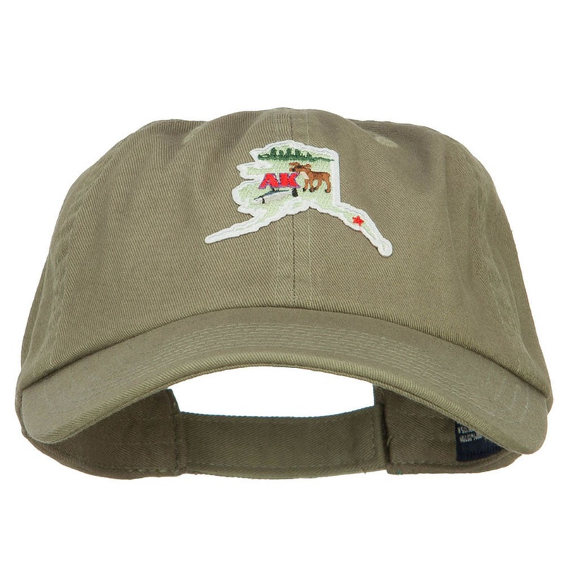 USA State Alaska Patched Low Profile Cap Olive One Size