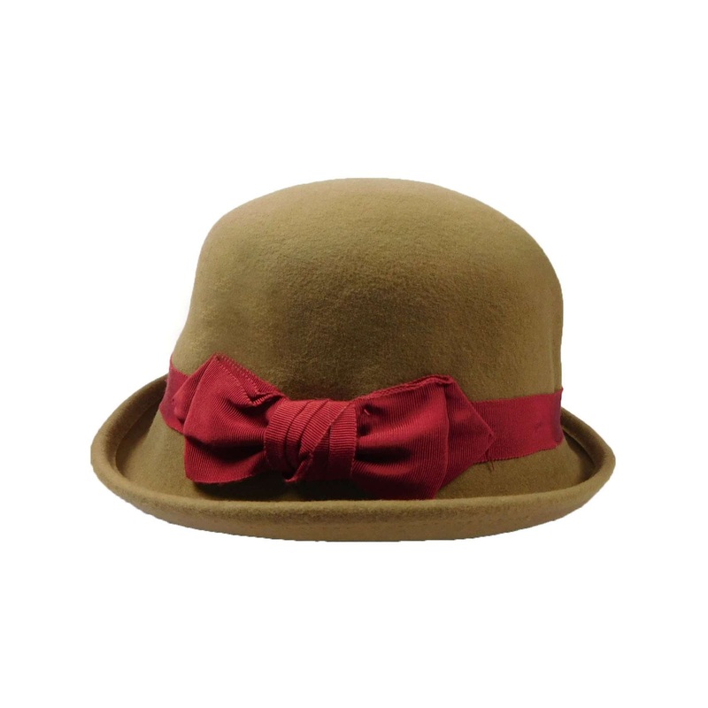 Bowler with Red Satin Bow