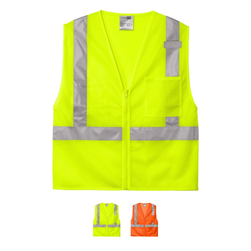 CornerStone ANSI 107 Class 2 Mesh Zippered Vest CSV102 Safety Orange S