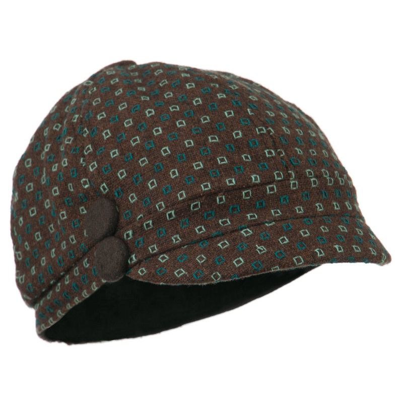 Gaby 2 Button 6 Panel Cabbie Cap Blue One Size