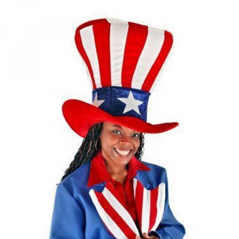 Giant Uncle Sam Top Hat RED/WHITE/BLUE ONE SIZE FITS MOST