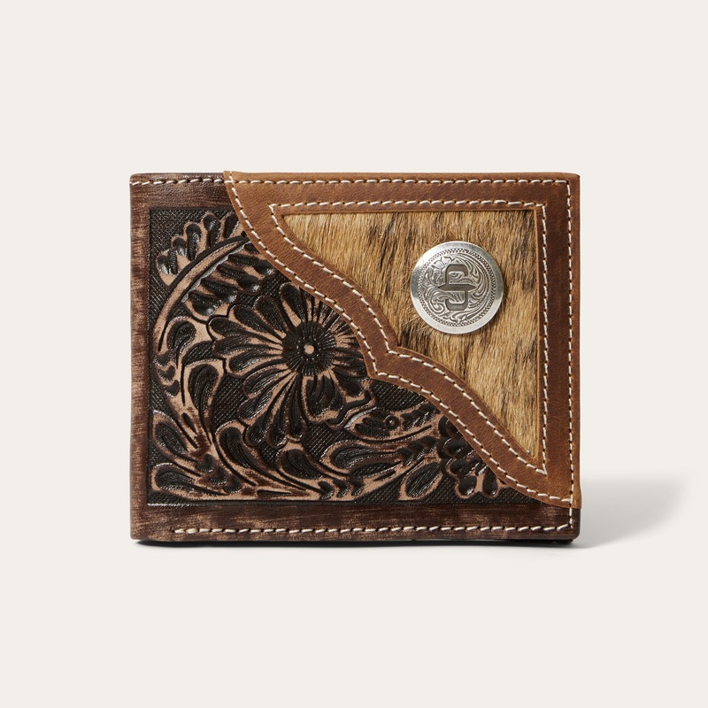 Hair-On-Hide Concho Bi-Fold Wallet Vintage Brown O/S