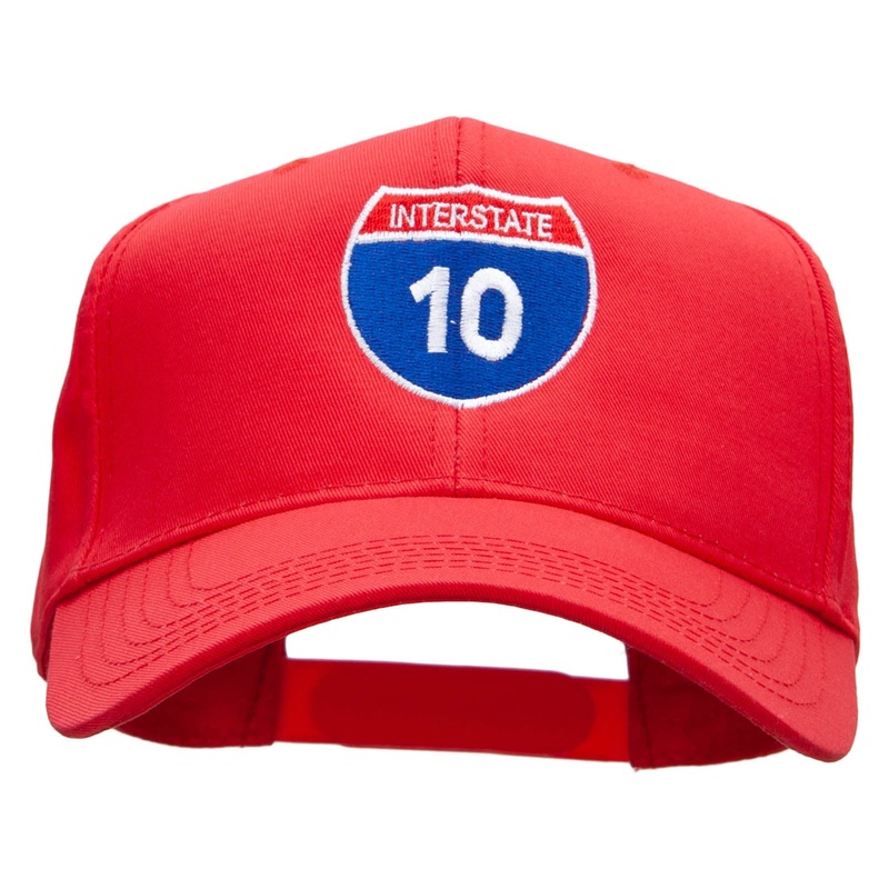 Interstate 10 Solid Cotton Twill Low Profile Snap Cap Red One Size