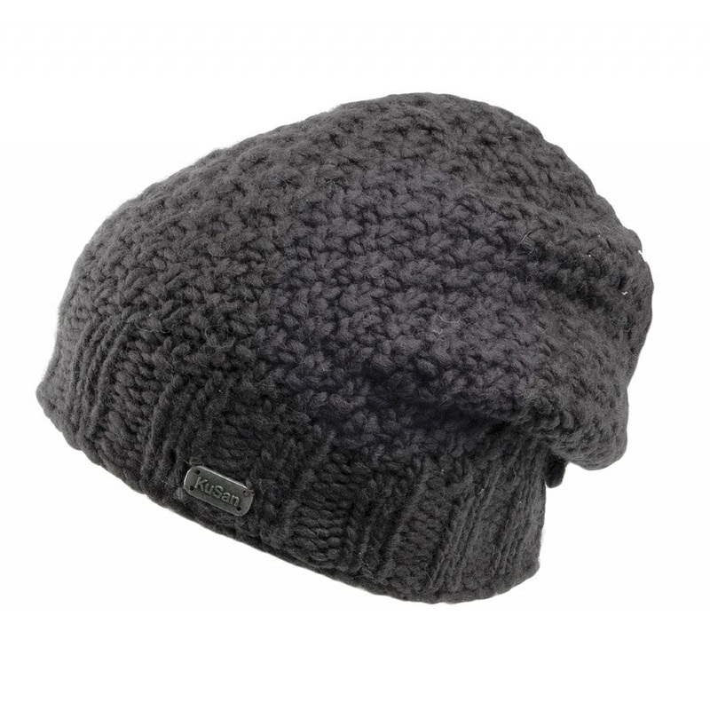 Kusan Button Down Beanie Hat – Charcoal 1-Size