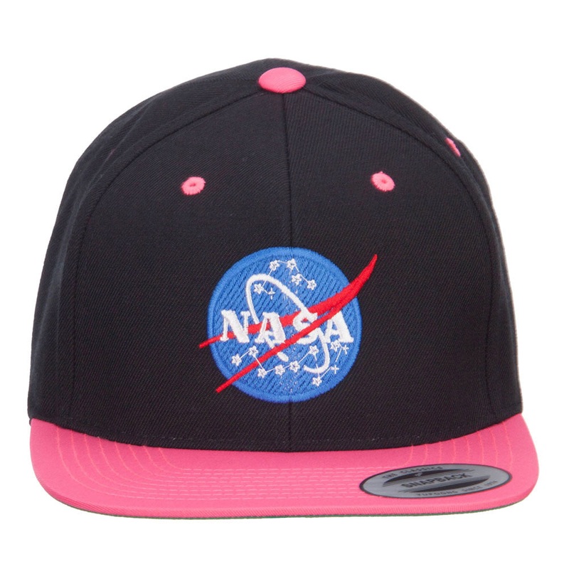 NASA Logo Embroidered Two Tone Cap Black Pink One Size