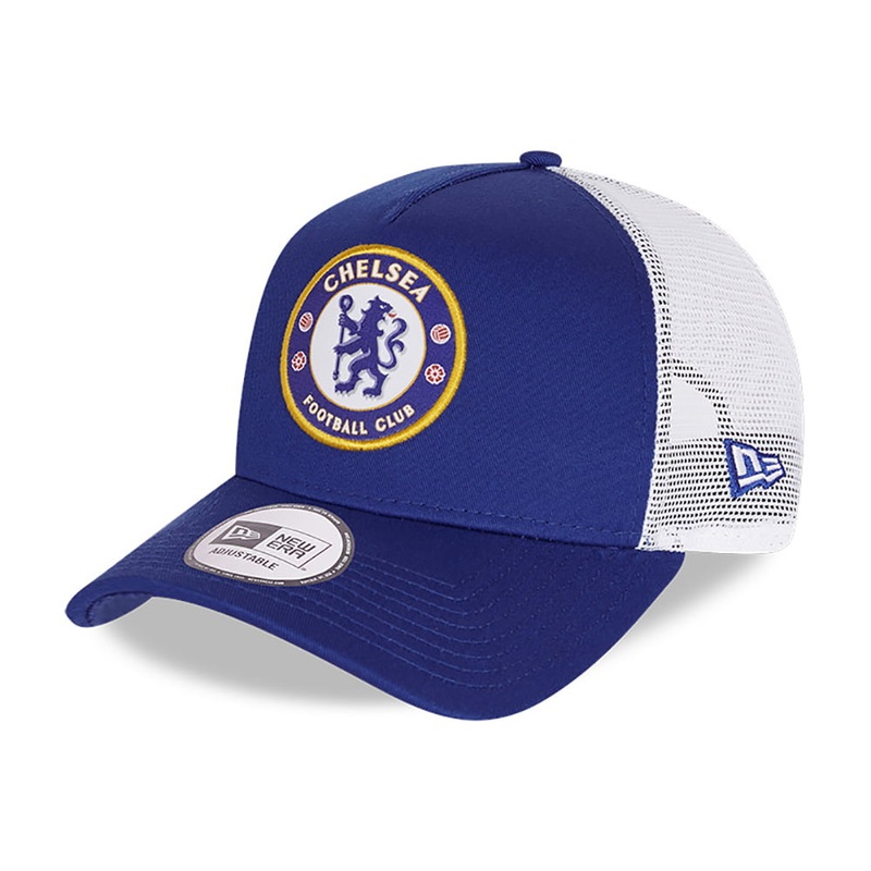 New Era 9FORTY Chelsea FC A-Frame Trucker Cap – Blue-White Adjustable