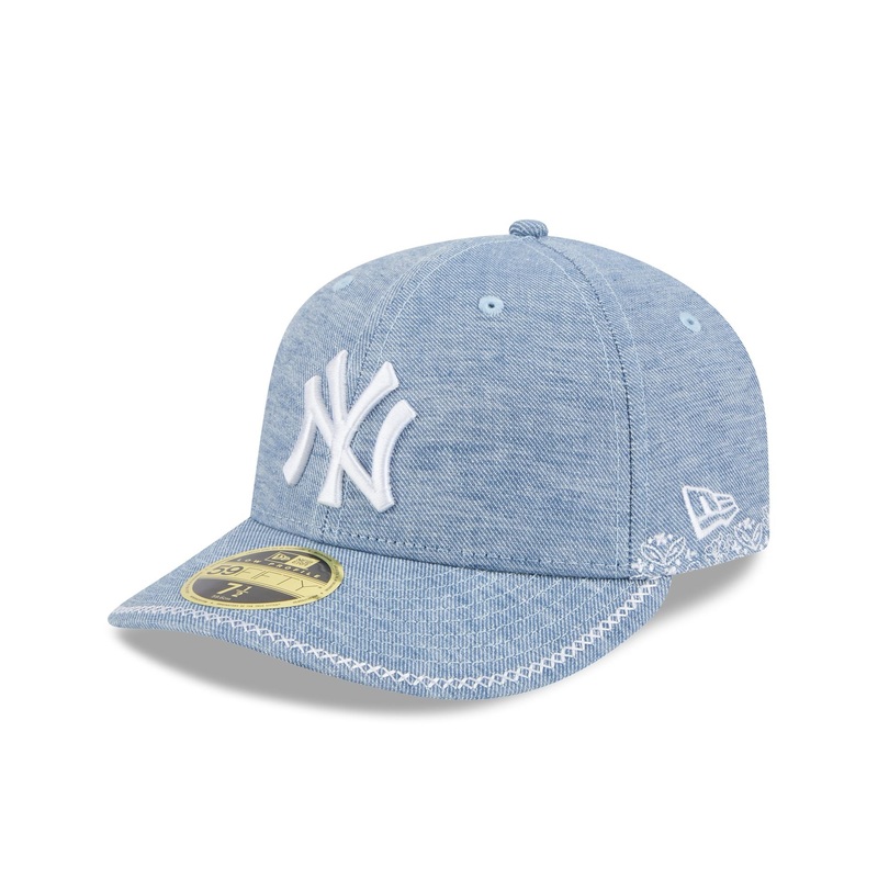 New York Yankees Hand Stitched Chambray Low Profile 59FIFTY Fitted Hat 7