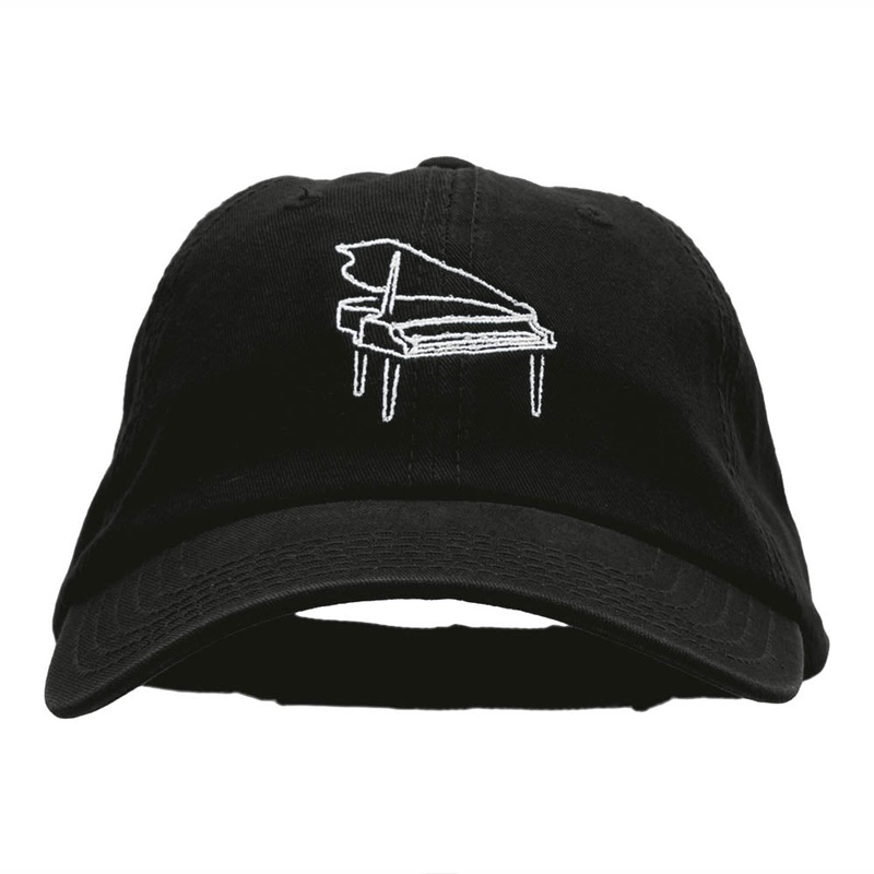 Piano Outline Embroidered Deluxe Washed Twill Cap Black One Size