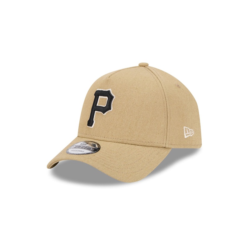 Pittsburgh Pirates Logo Essentials Khaki 9FORTY A-Frame Snapback Hat One Size
