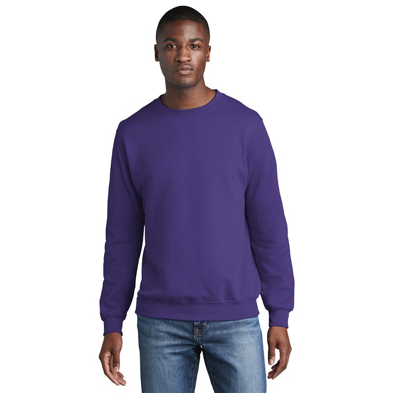 Port & Company PC78 Core Fleece Crewneck Sweatshirt – Purple Purple S