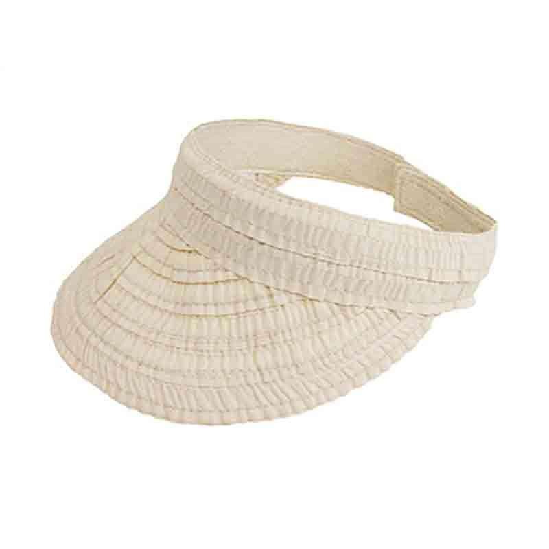 Scrunched Ribbon Sunvisor Beige