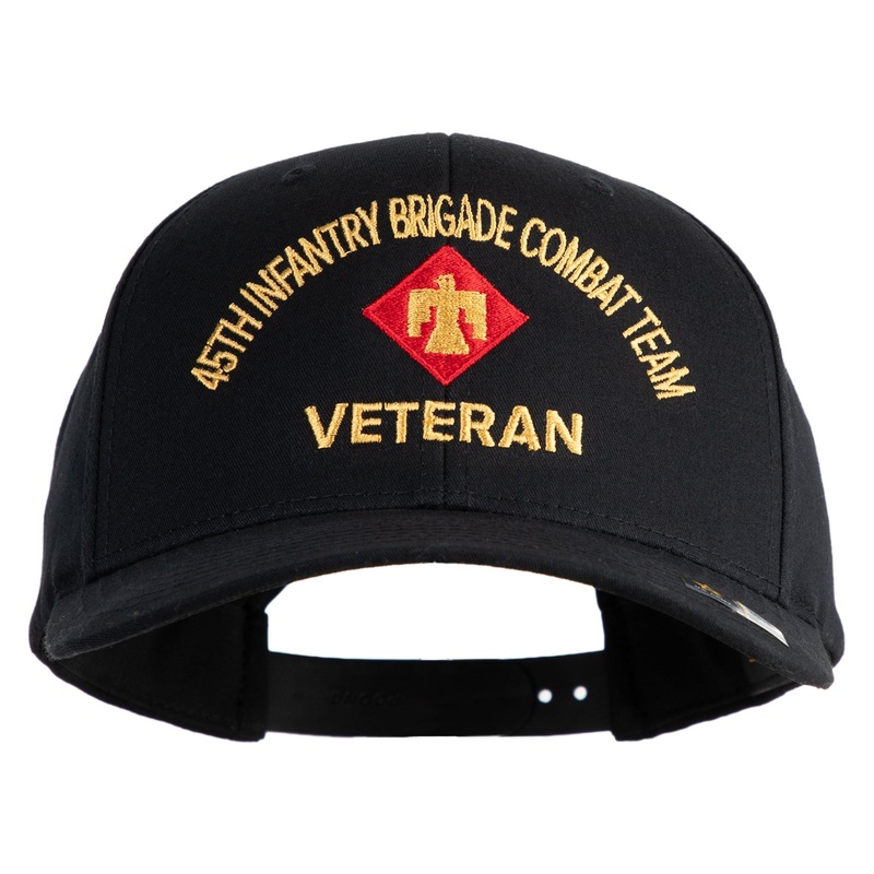 U.S. Army 45th Infantry Brigade Combat Team Embroidered Retro Cotton Blend Snapback Cap Black One Size