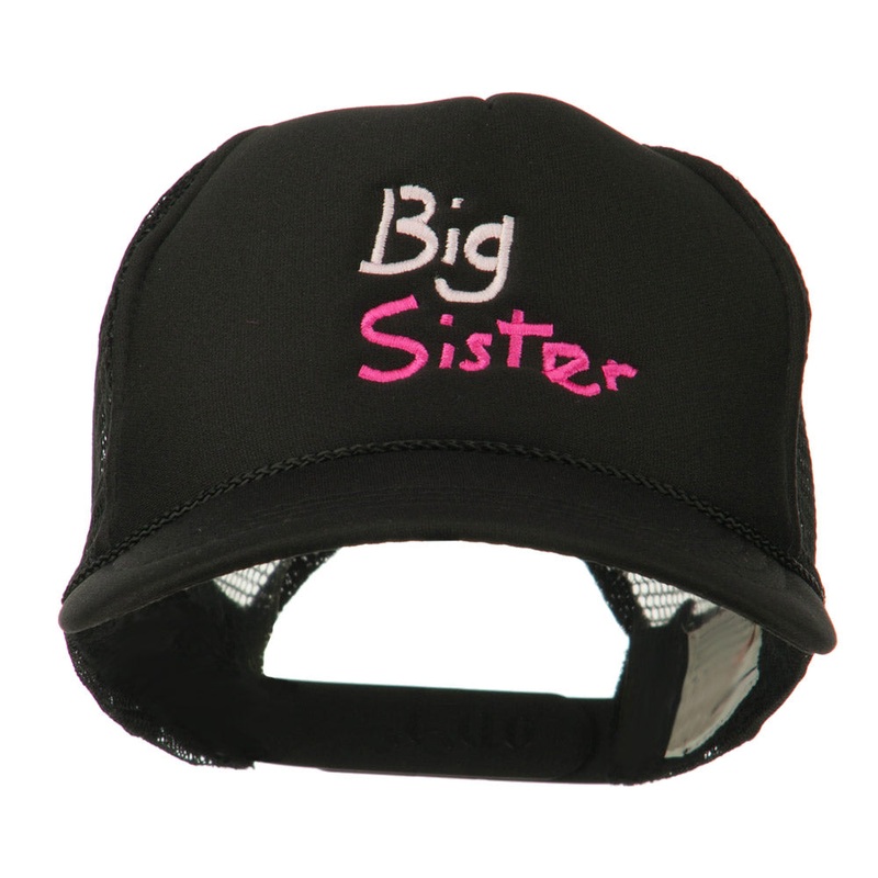 Big Sister Embroidered Youth Foam Mesh Cap Black One Size