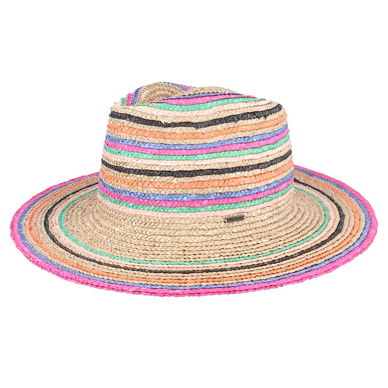 Brixton Hats Joanna Stripe Straw Sun Hat – Natural Mix Small-56cm