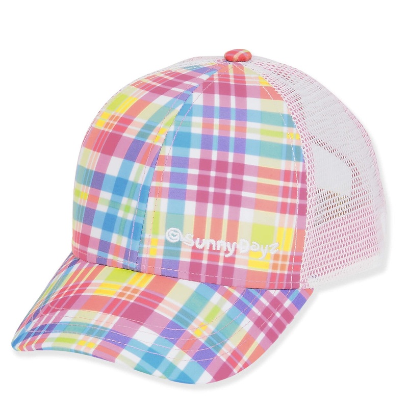 Candy Crush Plaid Small Size Trucker Cap – Sunny Dayz Hat Pink Small (54 cm)