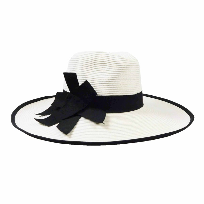 Elegant Wide Brim Straw Hat – Large and Extra-Large Size White Large (59 cm)