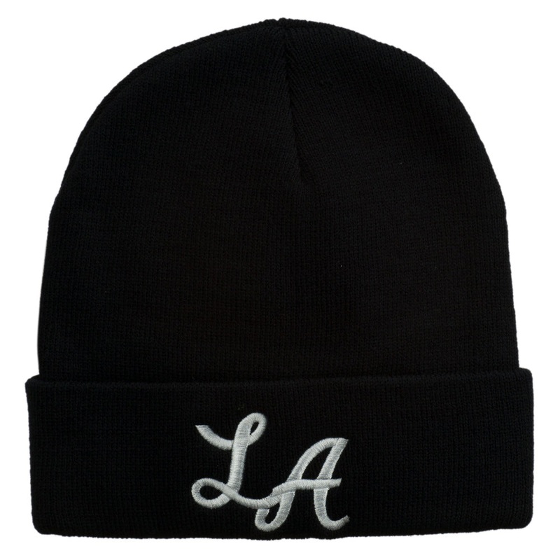 Graffiti LA Embroidered Long Cuff Beanie Black One Size