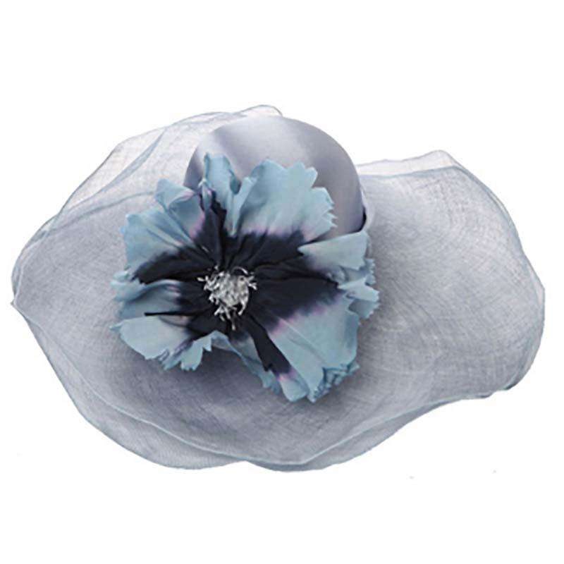Sinamay Derby Hat with Satin Crown Blue