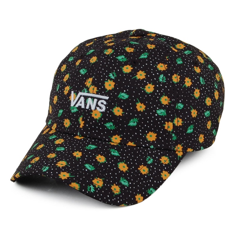 Vans Hats Court Side Polka Ditsy Baseball Cap – Black-Orange Adjustable