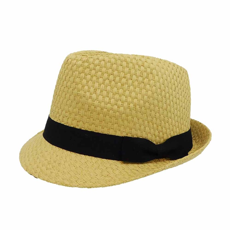 Woven Straw Fedora Hat for Small Heads – Milani Hats Natural XS (54 cm)