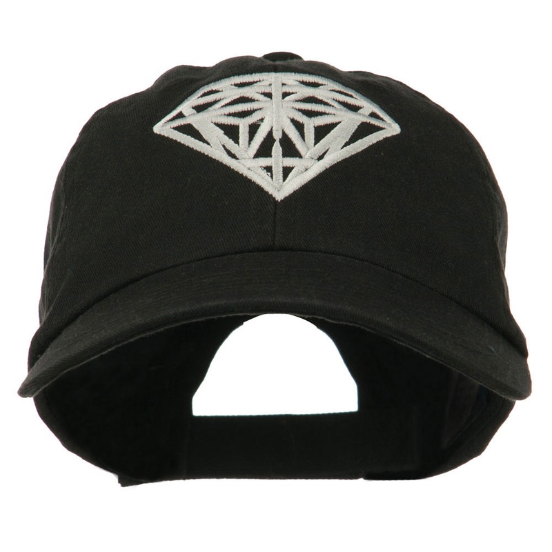 Diamond Jewelry Logo Embroidered Low Profile Washed Cap Black One Size