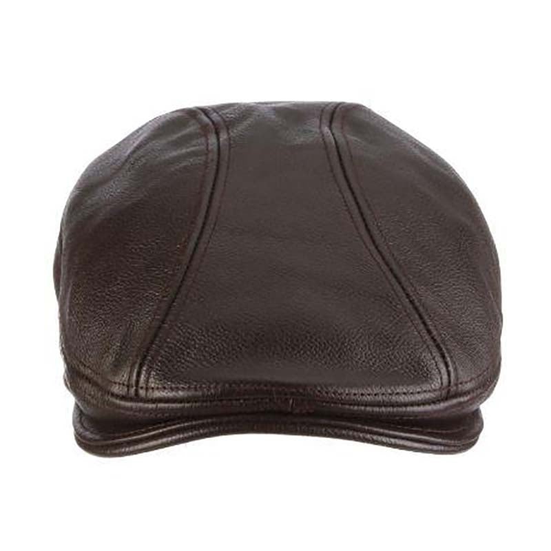 Dundee Leather Flat Cap – Stetson Hat Brown Small/Medium