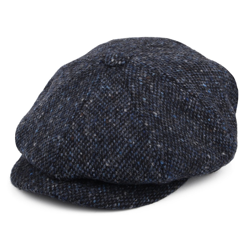 Jaxon & James Donegal Tweed Marl Glenborin Newsboy Cap – Blue-Black S