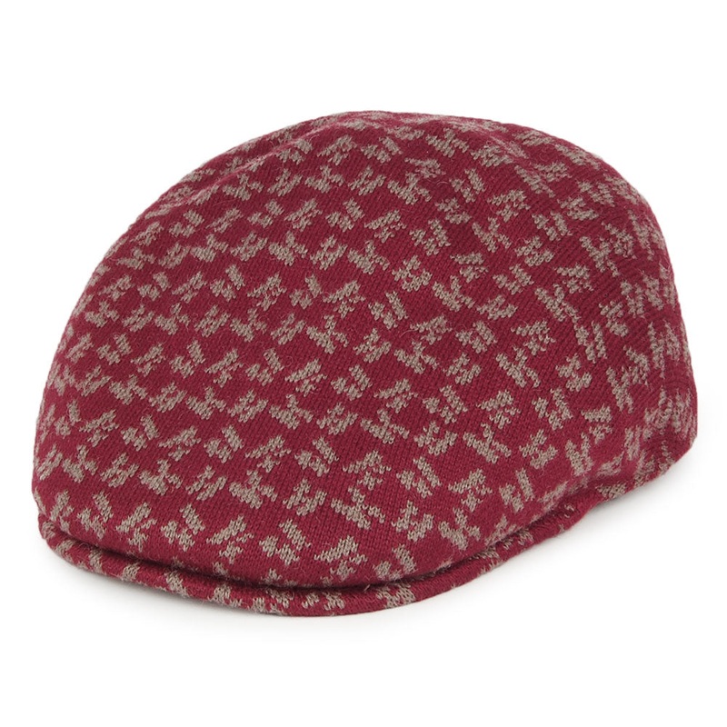 Kangol Square K 507 Flat Cap – Burgundy S