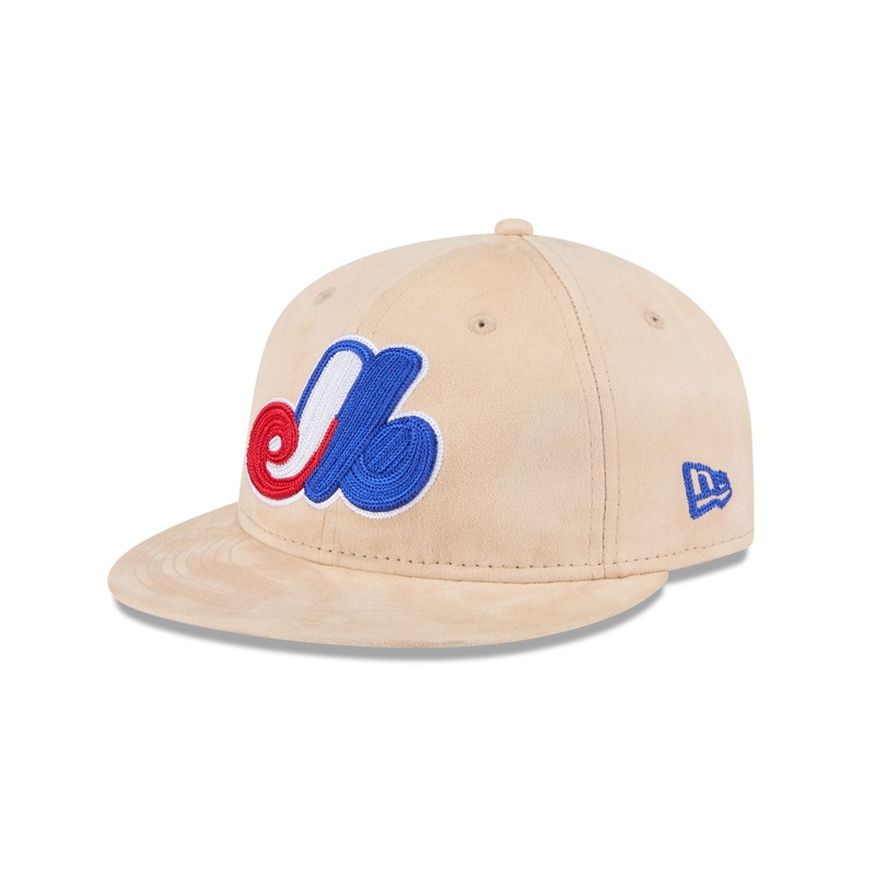 Montreal Expos Stone Suede Retro Crown 9FIFTY Snapback Hat One Size