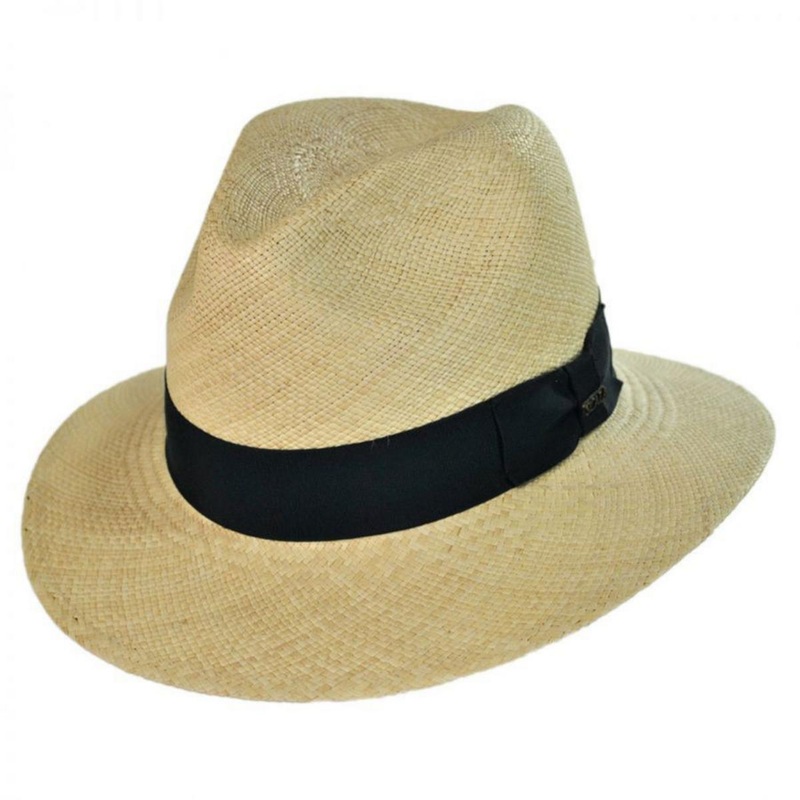 Panama Straw Safari Fedora Hat NATURAL S