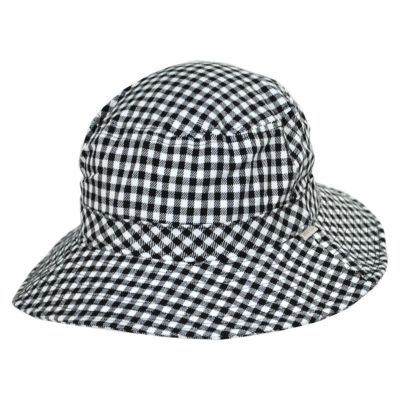 Petra Two-Tone Cotton Packable Bucket Hat BLACK GINGHAM XS/S