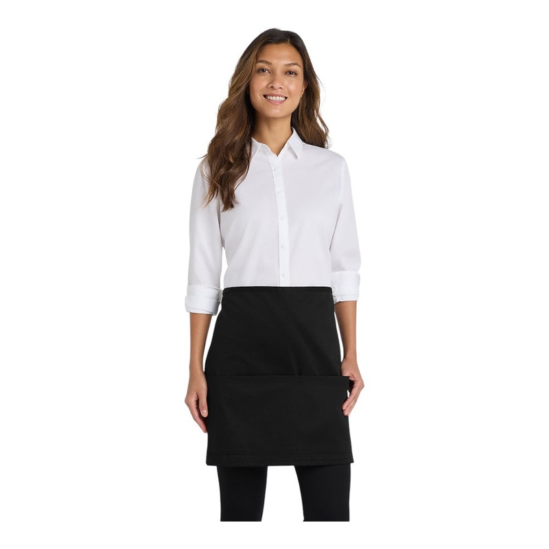 Port Authority A706 Easy Care Half Bistro Apron with Stain Release Black