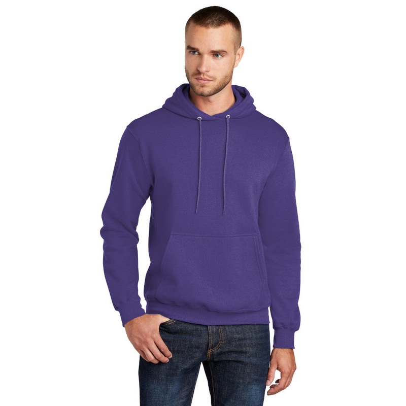 Port & Company PC78H Core Fleece Pullover Hooded Sweatshirt – Purple Purple S