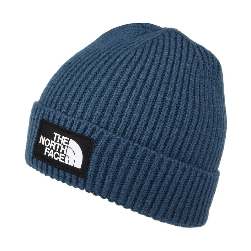 The North Face Hats Kids TNF Box Logo Cuffed Beanie Hat – Blue Kids – 1-Size