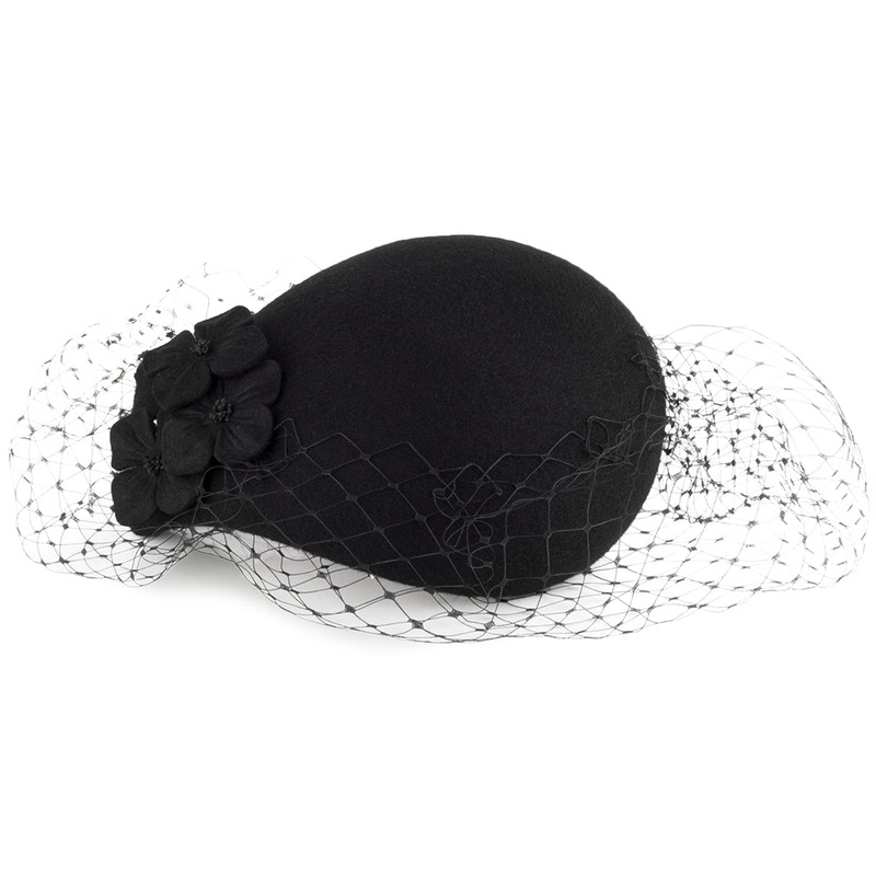 Whiteley Hats Spectre Wool Pillbox Hat – Black 1-Size