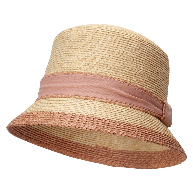 Woman’s paper braid Bucket Hat Pink One Size