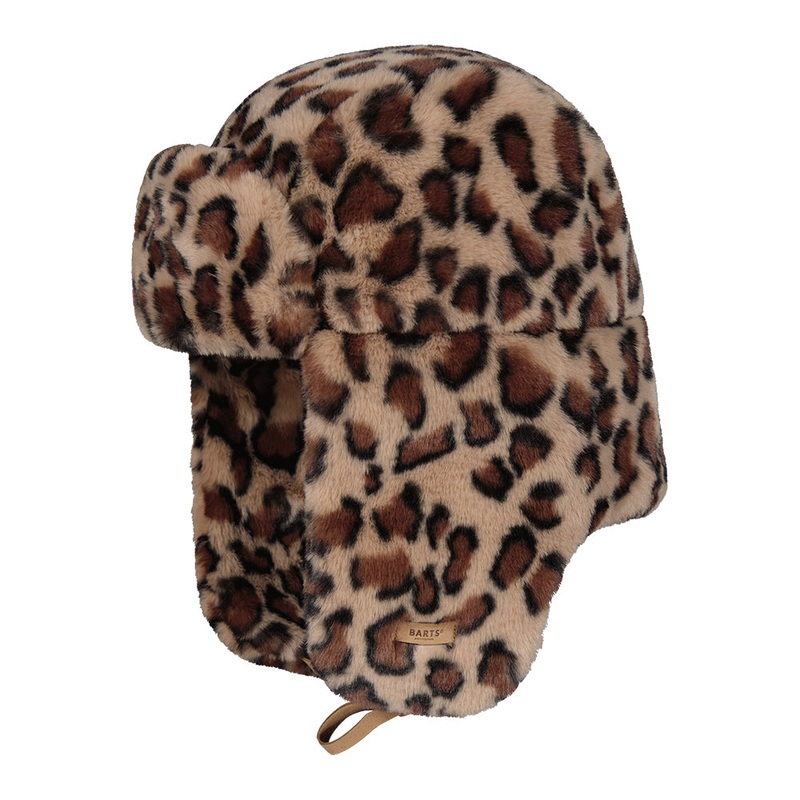 Barts Hats Lucerne Bomber Leopard Faux Fur Trapper Hat – Brown 1-Size