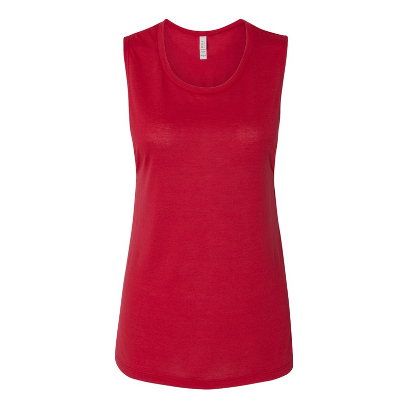 Bella + Canvas 8803 Women’s Flowy Scoop Muscle Tank – Red Red S