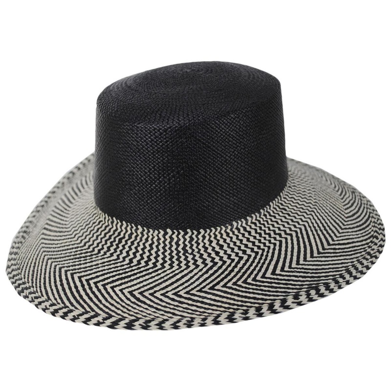 Cordoban Panama Straw Bolero Hat BLACK/NATURAL M