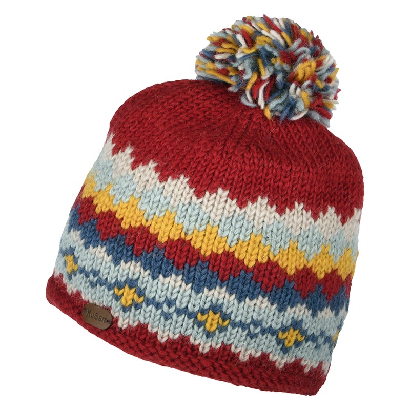 Kusan Short Bobble Hat – Red-Multi 1-Size