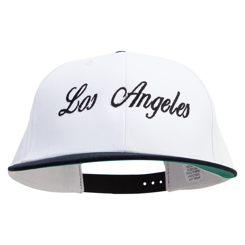 Los Angeles Embroidered Brushed Cotton Twill High Profile Extra Size Cap White Black XL-3XL