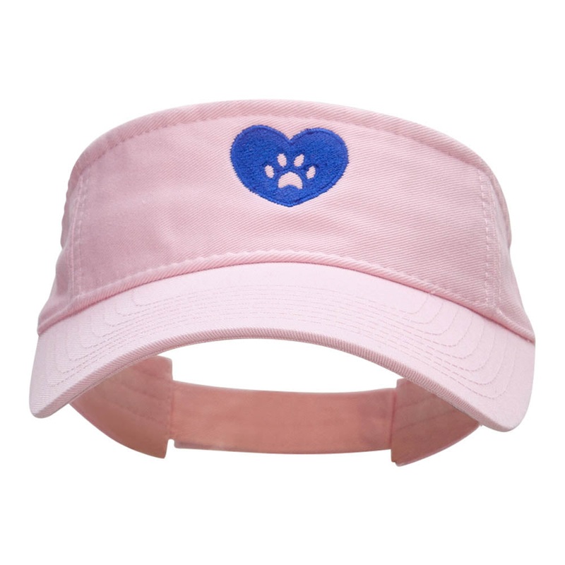 Love In Paws Embroidered Cotton Twill Washed Visor Lt Pink One Size