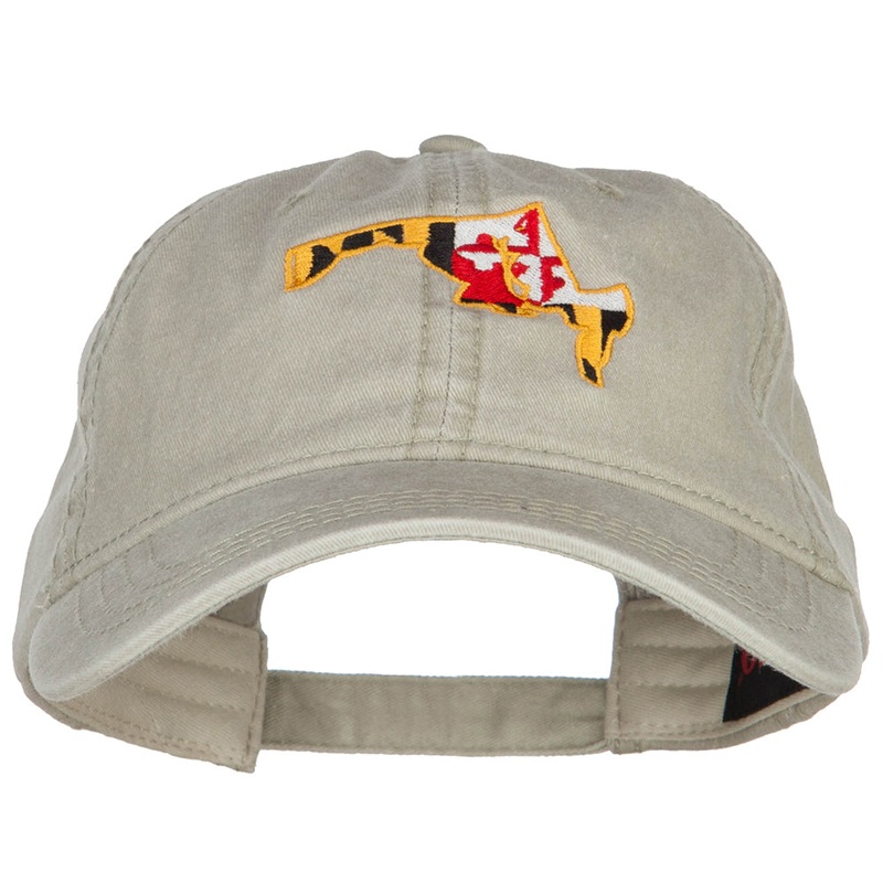 Maryland Map State Flag Embroidered Cap Stone One Size