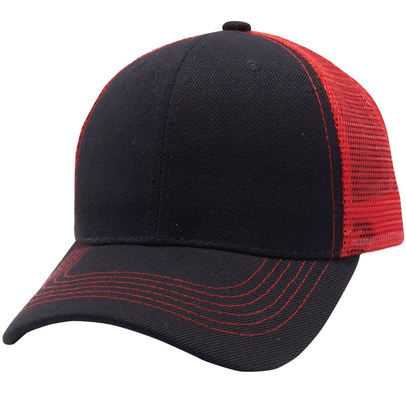 Pit Bull PB125 Curved Trucker Mesh Hat Black/Neon Pink