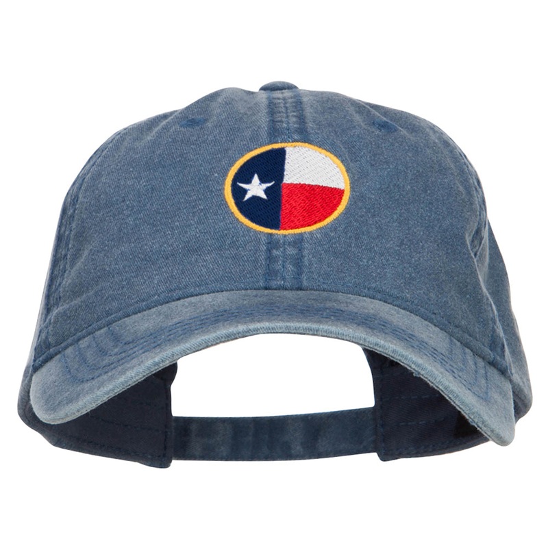Texas State Flag Embroidered Washed Cap Navy One Size