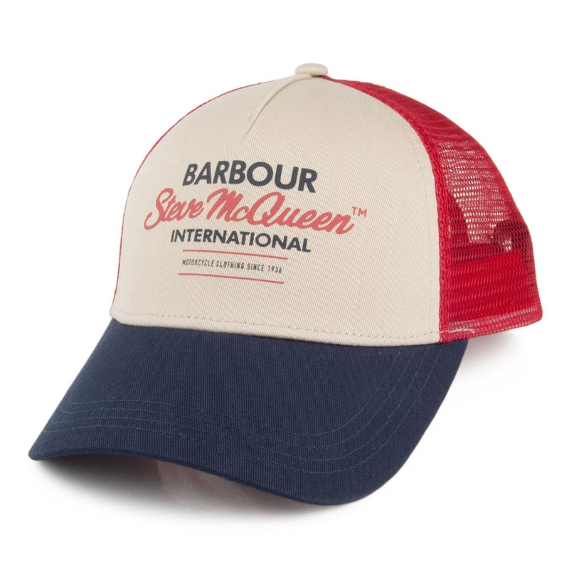Barbour International SMQ Trucker Cap – Navy-Red Adjustable